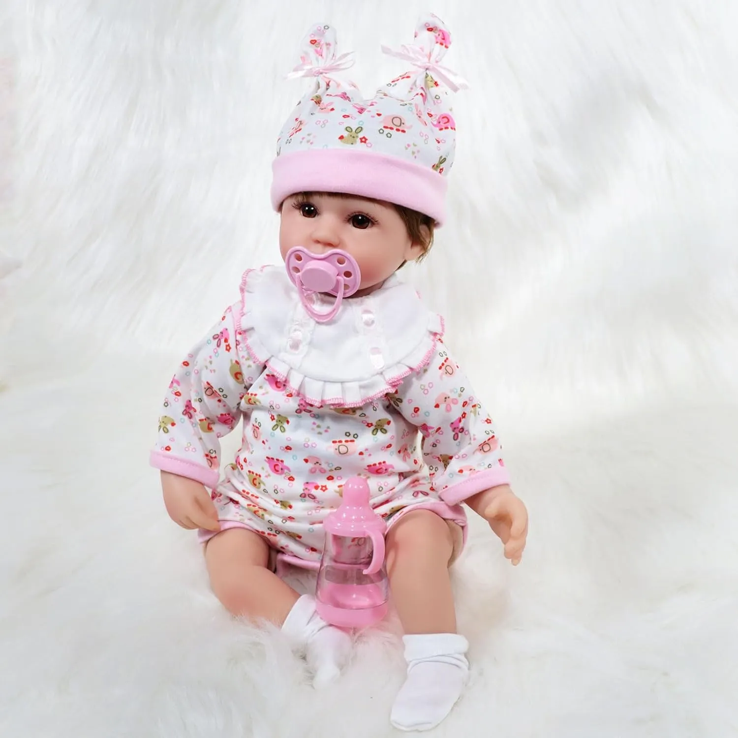 Realistic Reborn Baby Dolls Girl, 16 Inches Realistic Newborn Soft Vinyl Baby Dolls Toy with, Cute Birthday Baby Doll Gift for Kids Age 3  