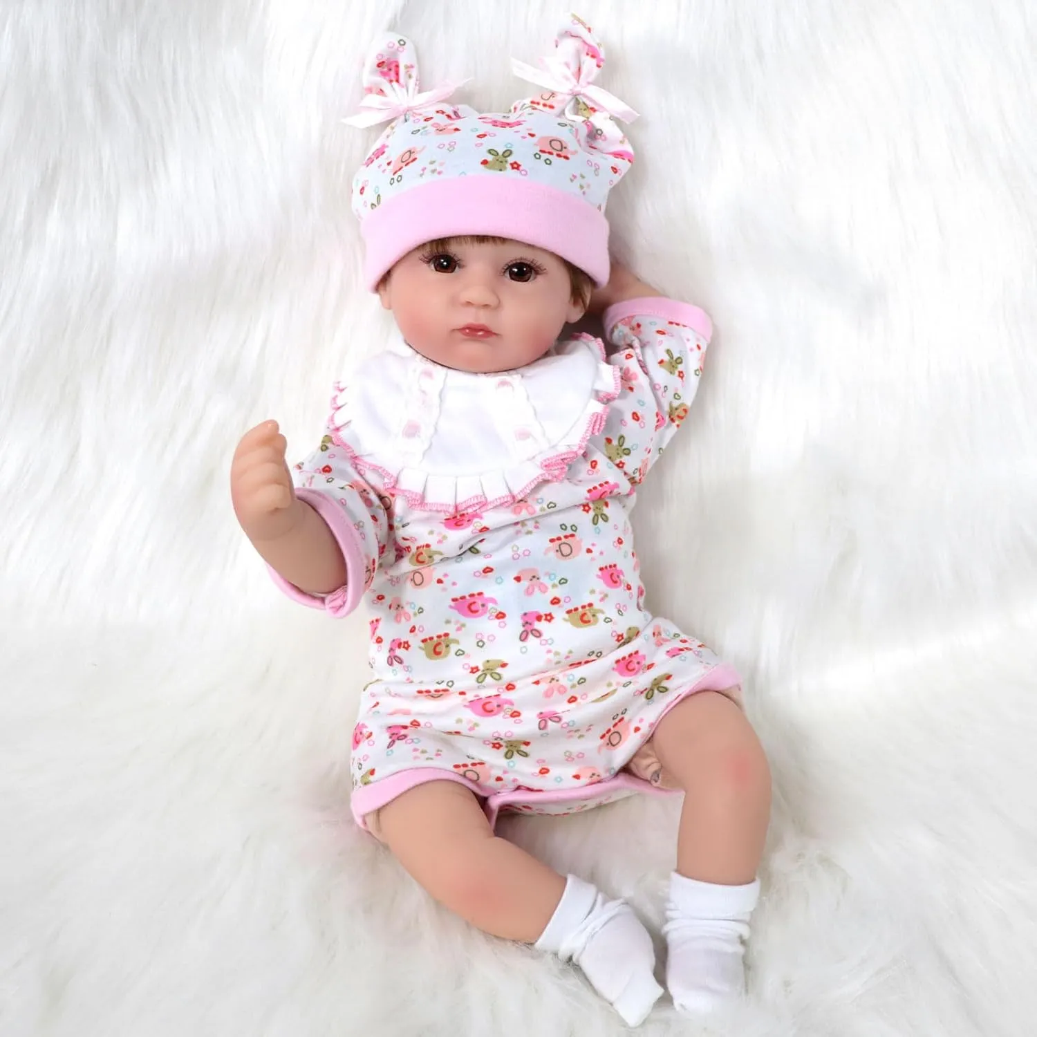 Realistic Reborn Baby Dolls Girl, 16 Inches Realistic Newborn Soft Vinyl Baby Dolls Toy with, Cute Birthday Baby Doll Gift for Kids Age 3  
