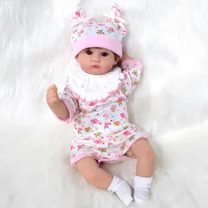Realistic Reborn Baby Dolls Girl, 16 Inches Realistic Newborn Soft Vinyl Baby Dolls Toy with, Cute Birthday Baby Doll Gift for Kids Age 3  