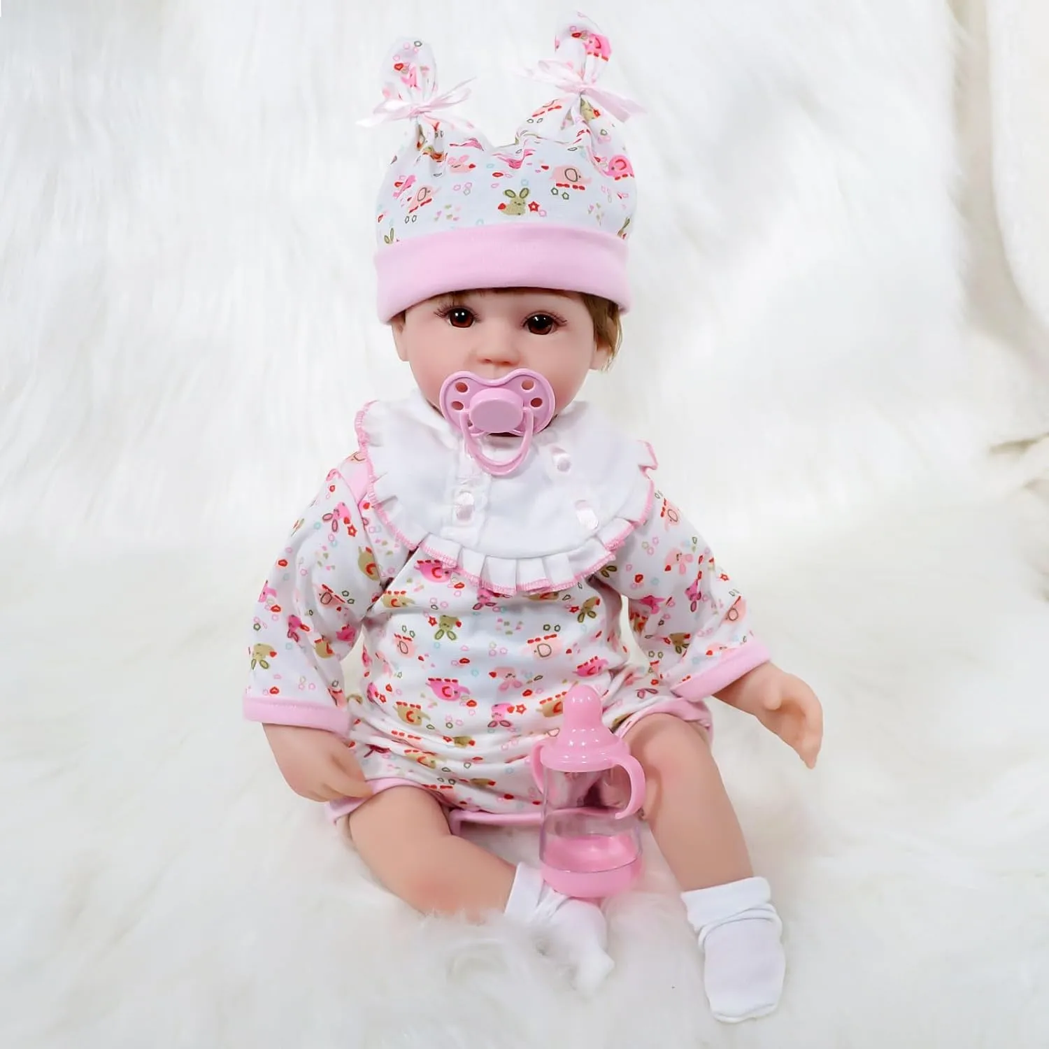 Realistic Reborn Baby Dolls Girl, 16 Inches Realistic Newborn Soft Vinyl Baby Dolls Toy with, Cute Birthday Baby Doll Gift for Kids Age 3  