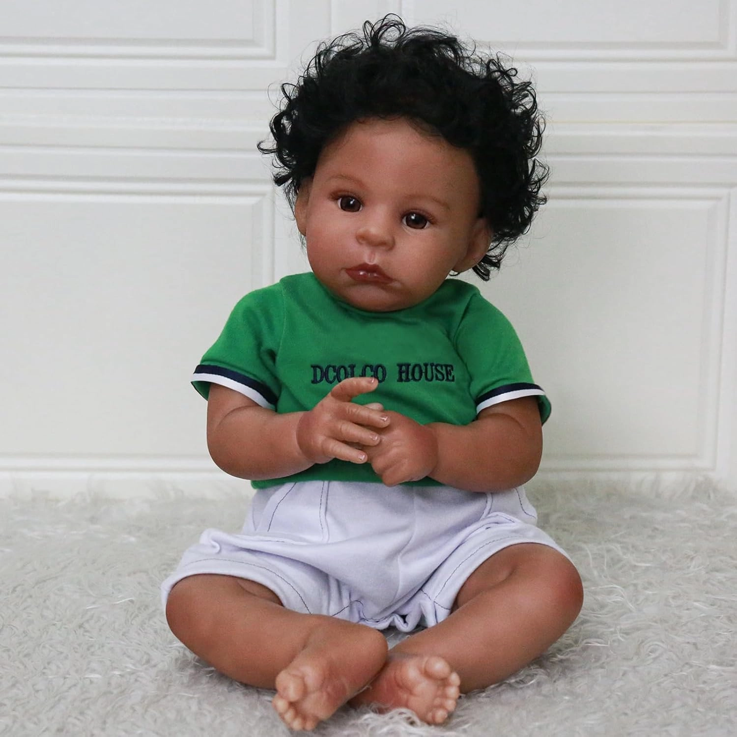 Realistic Reborn Baby Dolls Black Boy - 22 Inch African American Newborn Boy Doll, Lifelike Weighted Soft Body, Christmas Birthday Gift for Kids Age 3  