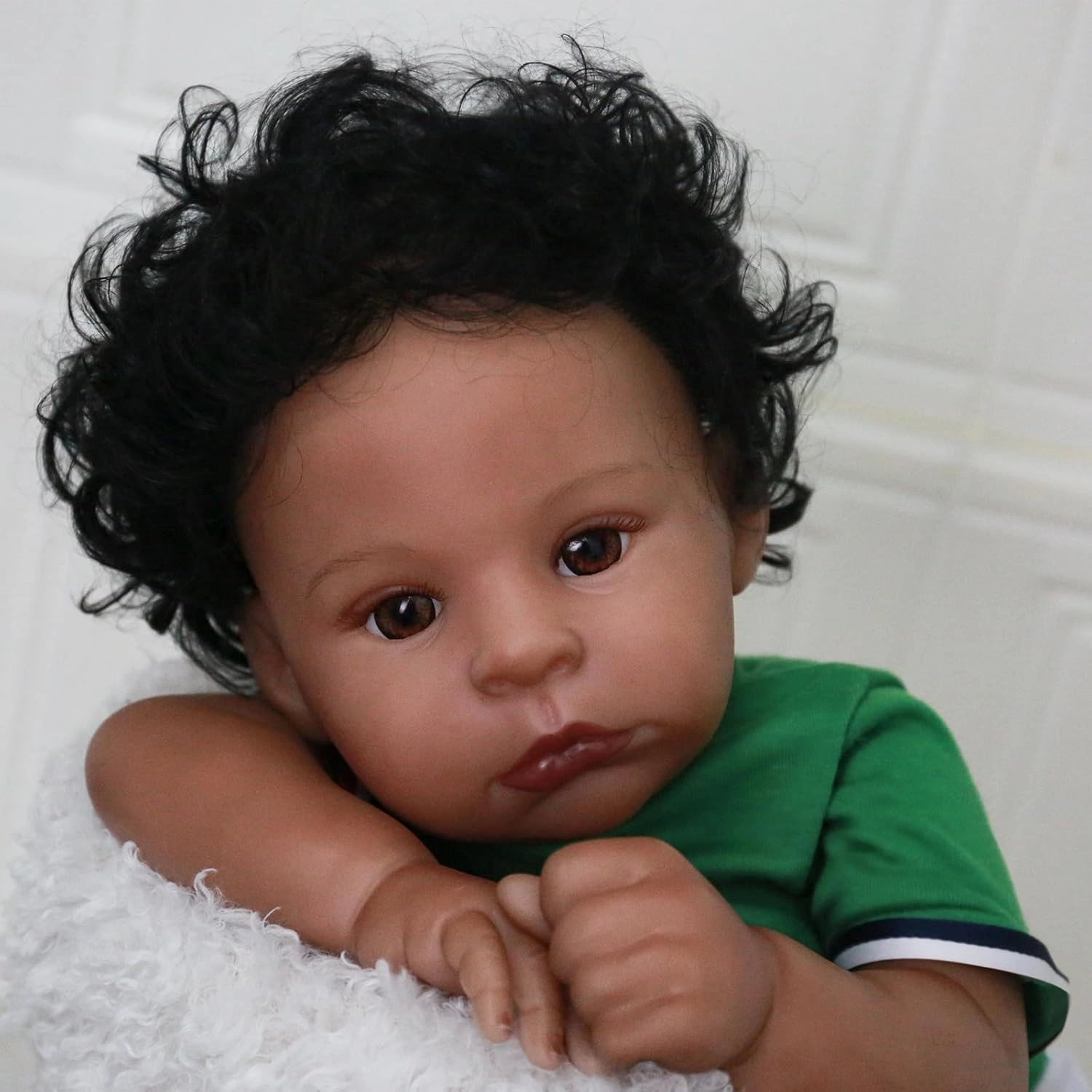 Realistic Reborn Baby Dolls Black Boy - 22 Inch African American Newborn Boy Doll, Lifelike Weighted Soft Body, Christmas Birthday Gift for Kids Age 3  