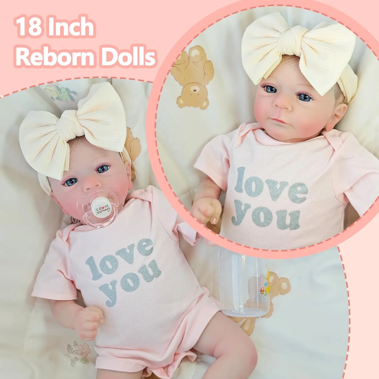 Reborn Baby Doll 18 Inch Realistic Baby Doll Lifelike Reborn Dolls That Look Real with Gift Box for Kids Age 3 