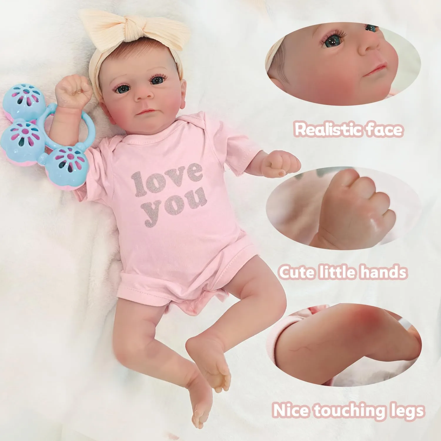 Reborn Baby Doll 18 Inch Realistic Baby Doll Lifelike Reborn Dolls That Look Real with Gift Box for Kids Age 3 