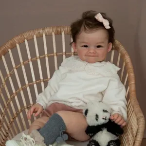 Reborn Baby Dolls - 24 Inch Realistic Newborn Baby Dolls Lifelike Real Baby Dolls Whit Open Eyes, Real Smile, Rooted Hair and Soft Cloth Body Gift Toys for Kids Age 3  