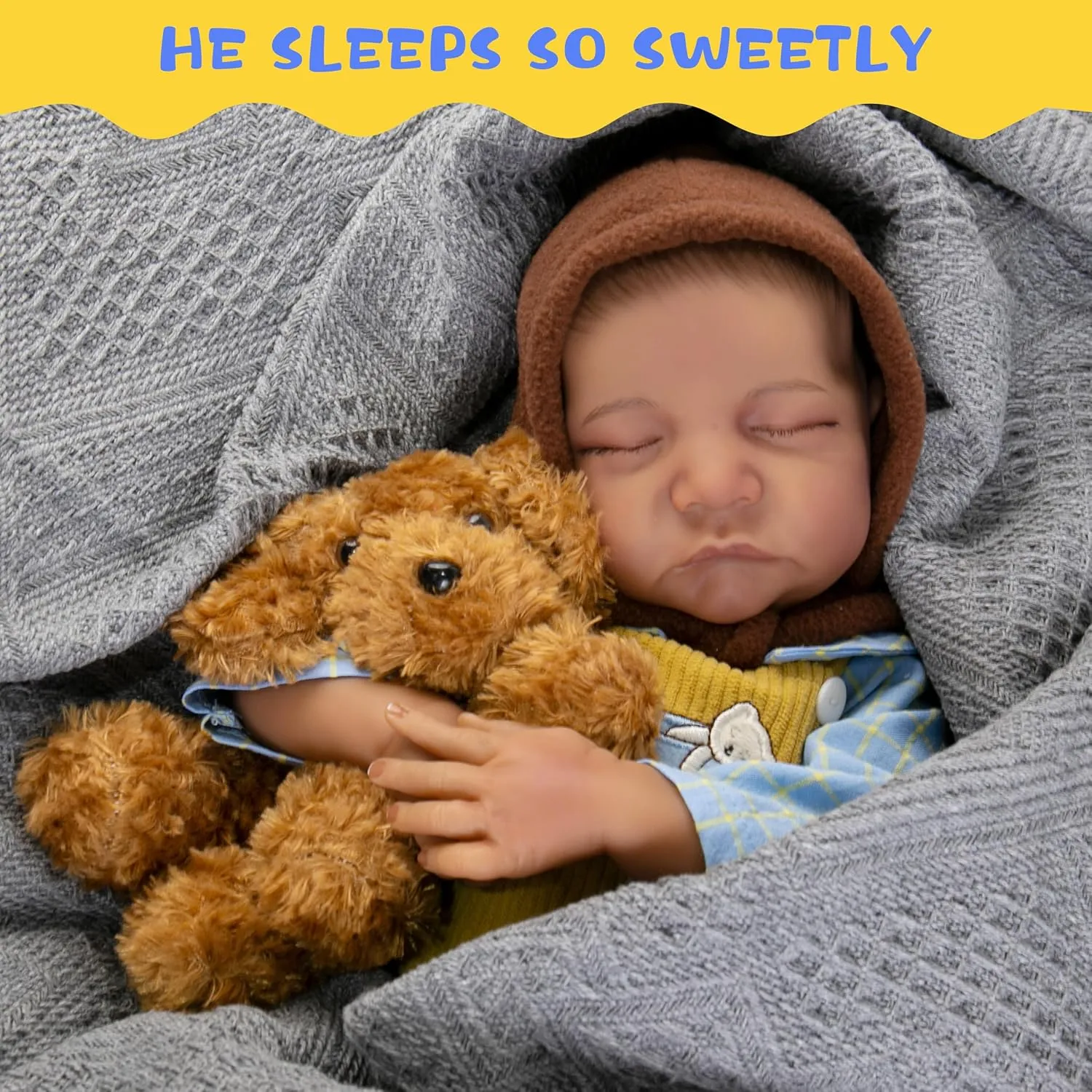 Reborn Baby Dolls Boy 18- Inch Lifelike Baby Dolls That Look Real with Soft Cloth Body Cute Realistic Newborn Baby Dolls Fake Baby Dolls with Complete Accessories for Kids Age 3 