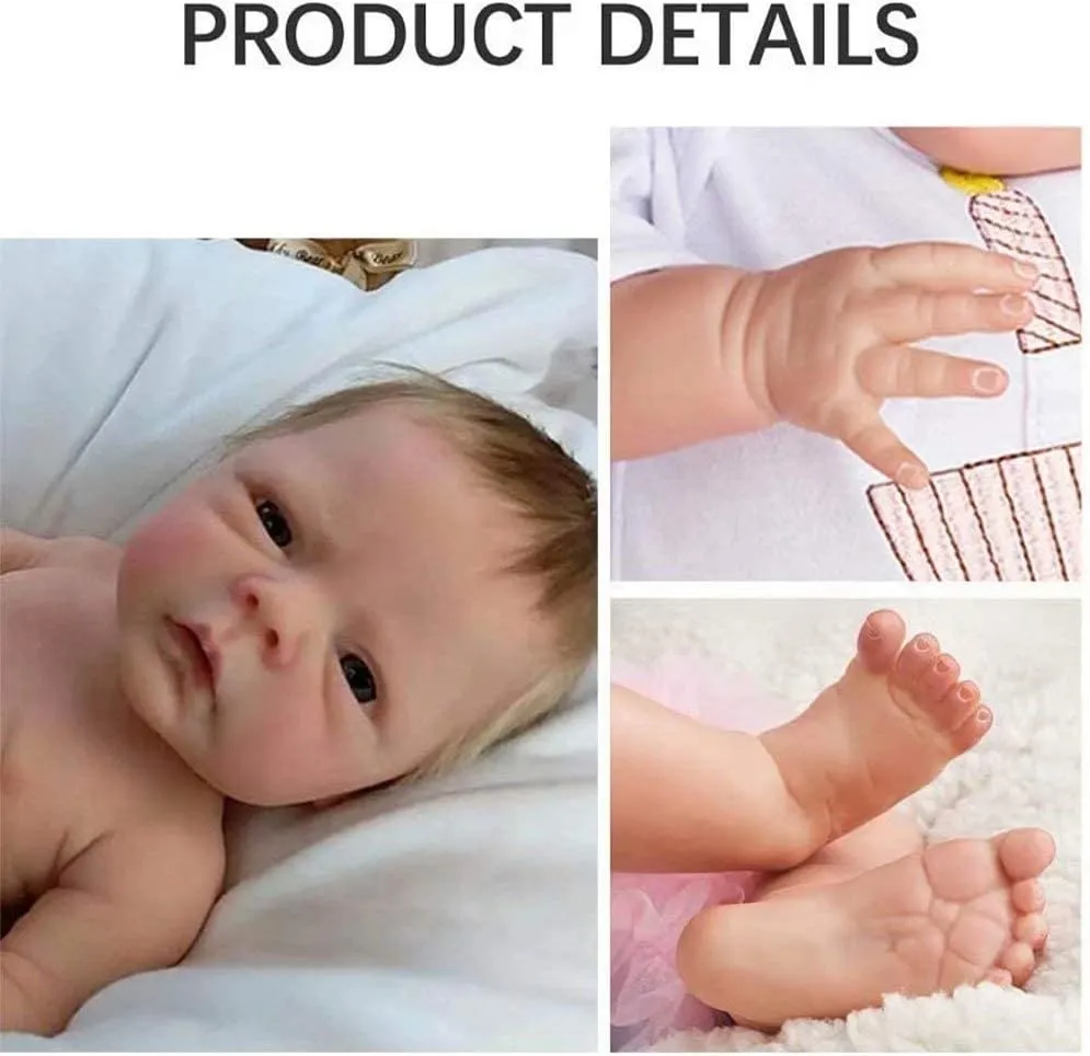 Reborn Baby Dolls Boy Real Lifelike Baby Dolls Boys 18 Inch, Handmade Realistic Boy Baby Doll Newborn Lifelike Dolls in Soft Vinyl and Weightd Body, Gifts, Parties