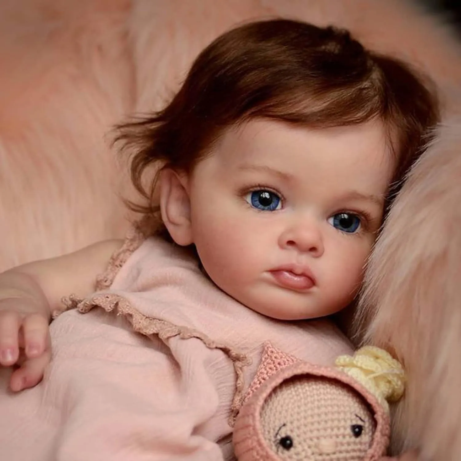 Reborn Baby Dolls Girl, 22 Inch Lifelike Reborn Toddler Dolls Full Body Vinyl Silicone with Long Hair, Beautiful Realistic Newborn Baby Doll with Feeding Toy for Kids Birthday Christmas