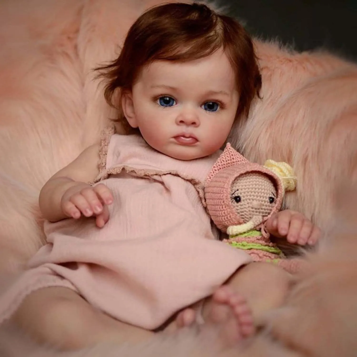 Reborn Baby Dolls Girl, 22 Inch Lifelike Reborn Toddler Dolls Full Body Vinyl Silicone with Long Hair, Beautiful Realistic Newborn Baby Doll with Feeding Toy for Kids Birthday Christmas