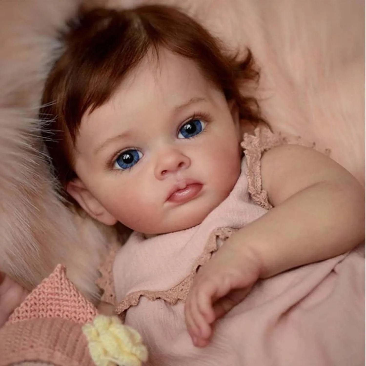 Reborn Baby Dolls Girl, 22 Inch Lifelike Reborn Toddler Dolls Full Body Vinyl Silicone with Long Hair, Beautiful Realistic Newborn Baby Doll with Feeding Toy for Kids Birthday Christmas