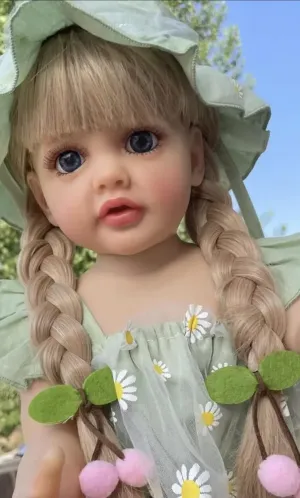Reborn Baby Dolls Girl 22 Inch Silicone Full Body That Look Real Life Reborn Newborn Baby Doll Realistic Washable Babies with Long Blonde Hair Anatomically Correct Doll Toys for Age 6 