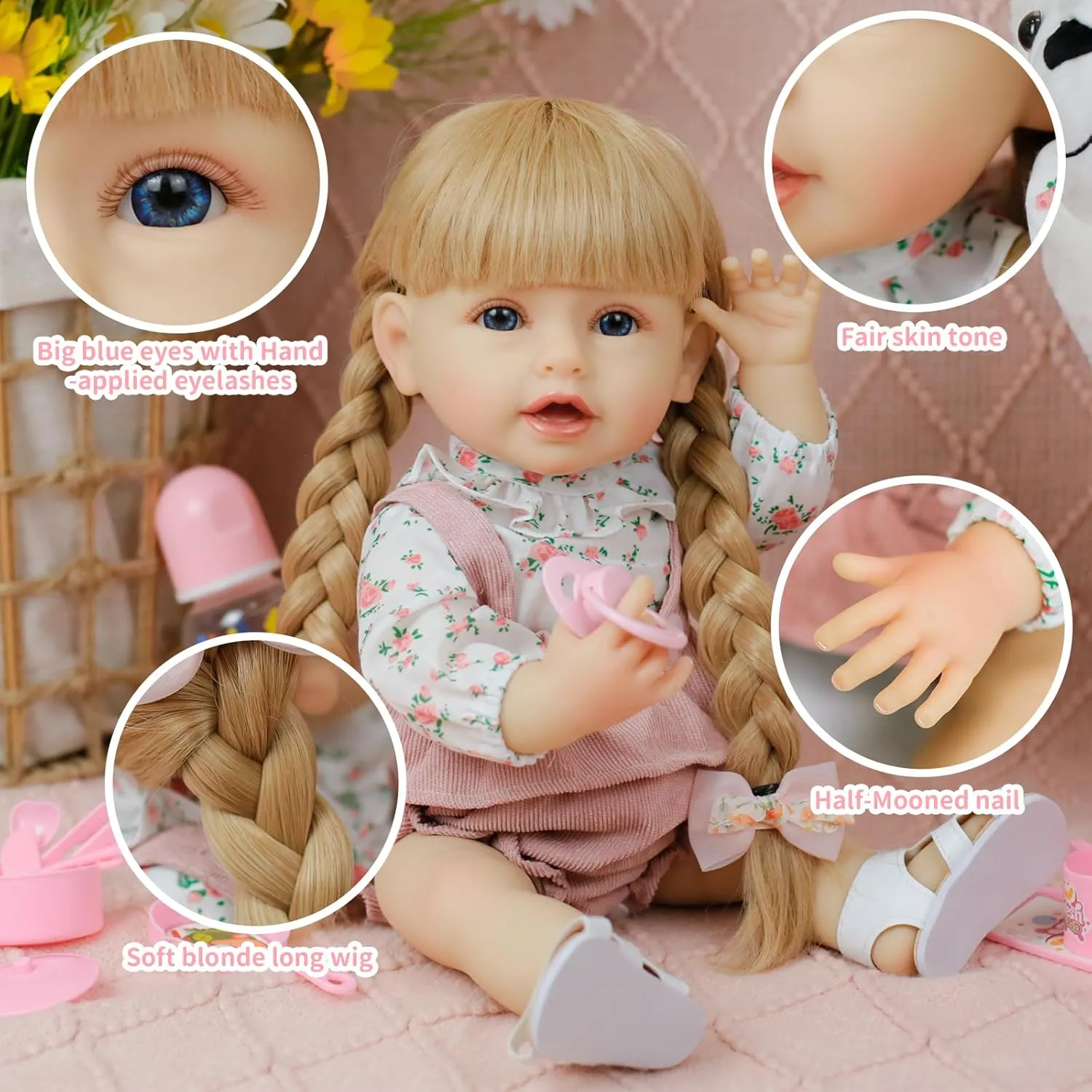 Reborn Baby Dolls - Realistic Newborn Baby Doll That Look Real Full Silicone Baby Dolls Girl with Doll Clothes & AccessoriesToy Gift Set for Kids Age 3 