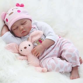 Reborn Baby Dolls Girl - 22 Inch Soft Cloth Body Newborn Girl Doll, Realistic Sleeping Baby Doll That Look Real for Kids Age 3 