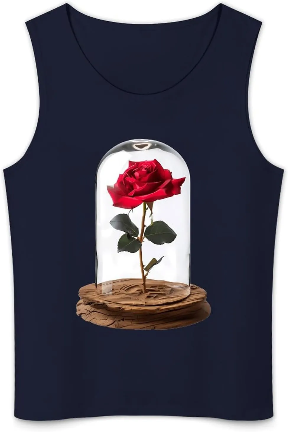 Red Rose Glass Dome Men's Regular Fit Tank Top Lightweight Tanks Sleeveless Summer Shirt Gym Tee