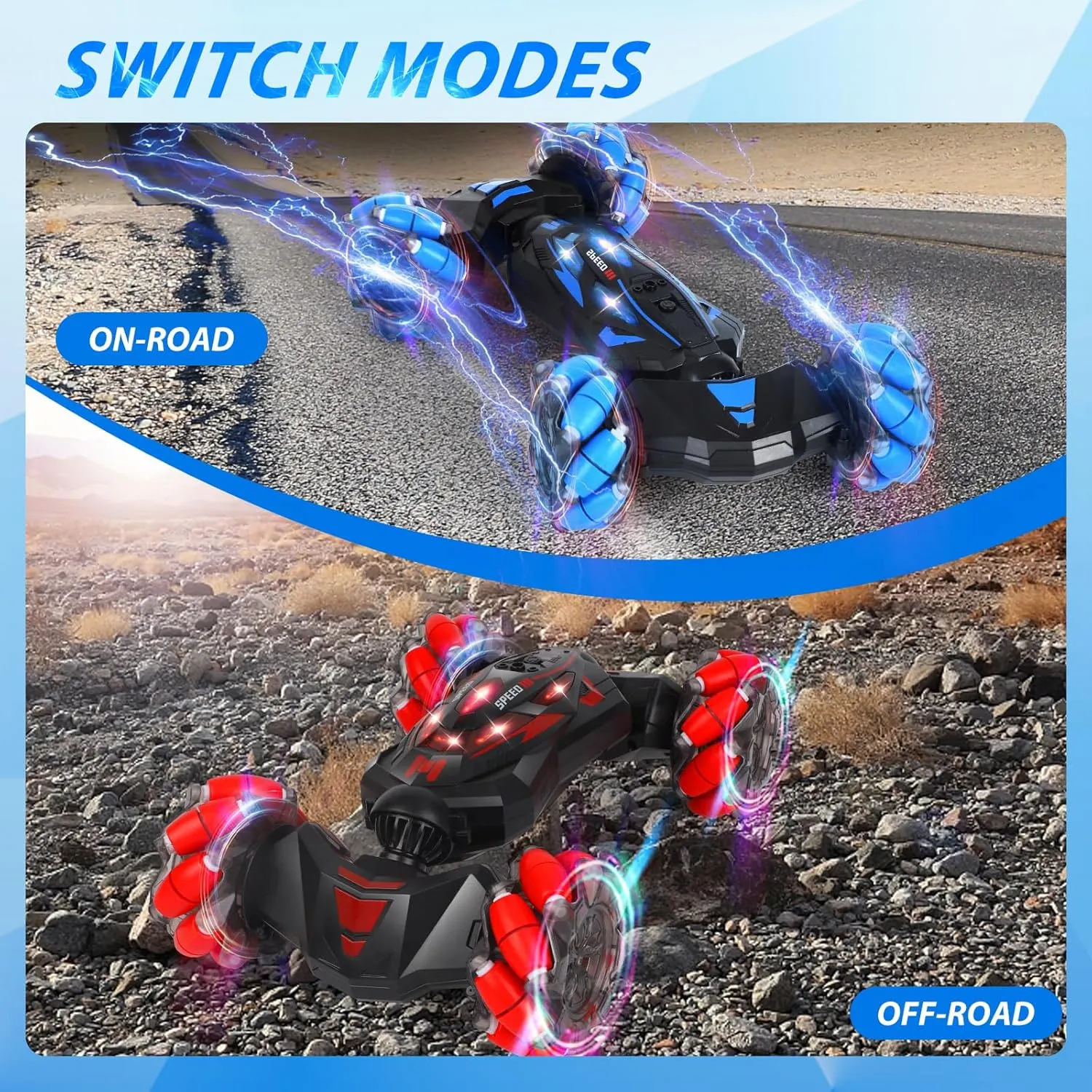 Remote Control Car, Gesture Sensing RC Stunt Car, 4WD Offroad for Rotating, 2.4 Ghz Remote Control and Hand Controlled Twist Cars,Transform RC Cars, Toy Presents for Boys and Girls Age 6-13