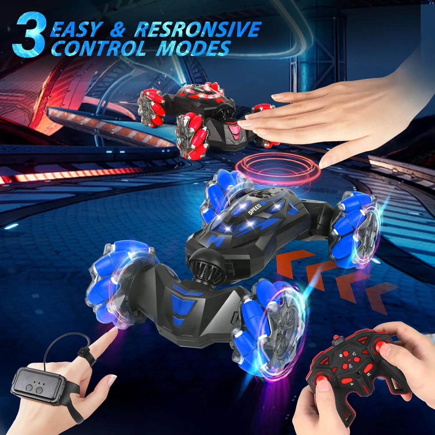 Remote Control Car, Gesture Sensing RC Stunt Car, 4WD Offroad for Rotating, 2.4 Ghz Remote Control and Hand Controlled Twist Cars,Transform RC Cars, Toy Presents for Boys and Girls Age 6-13
