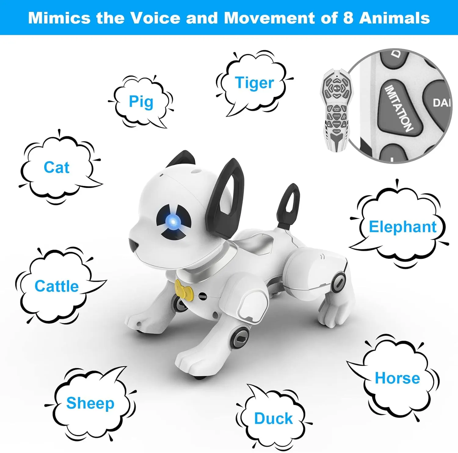 Remote Control Robot Dog Toy, RC Dog Programmable Smart Interactive Robotic Pets, RC Stunt Robot Toys Deg Imitates Animals Music Dancing Handstand Push-up Follow Functions for Boys Girls Toy