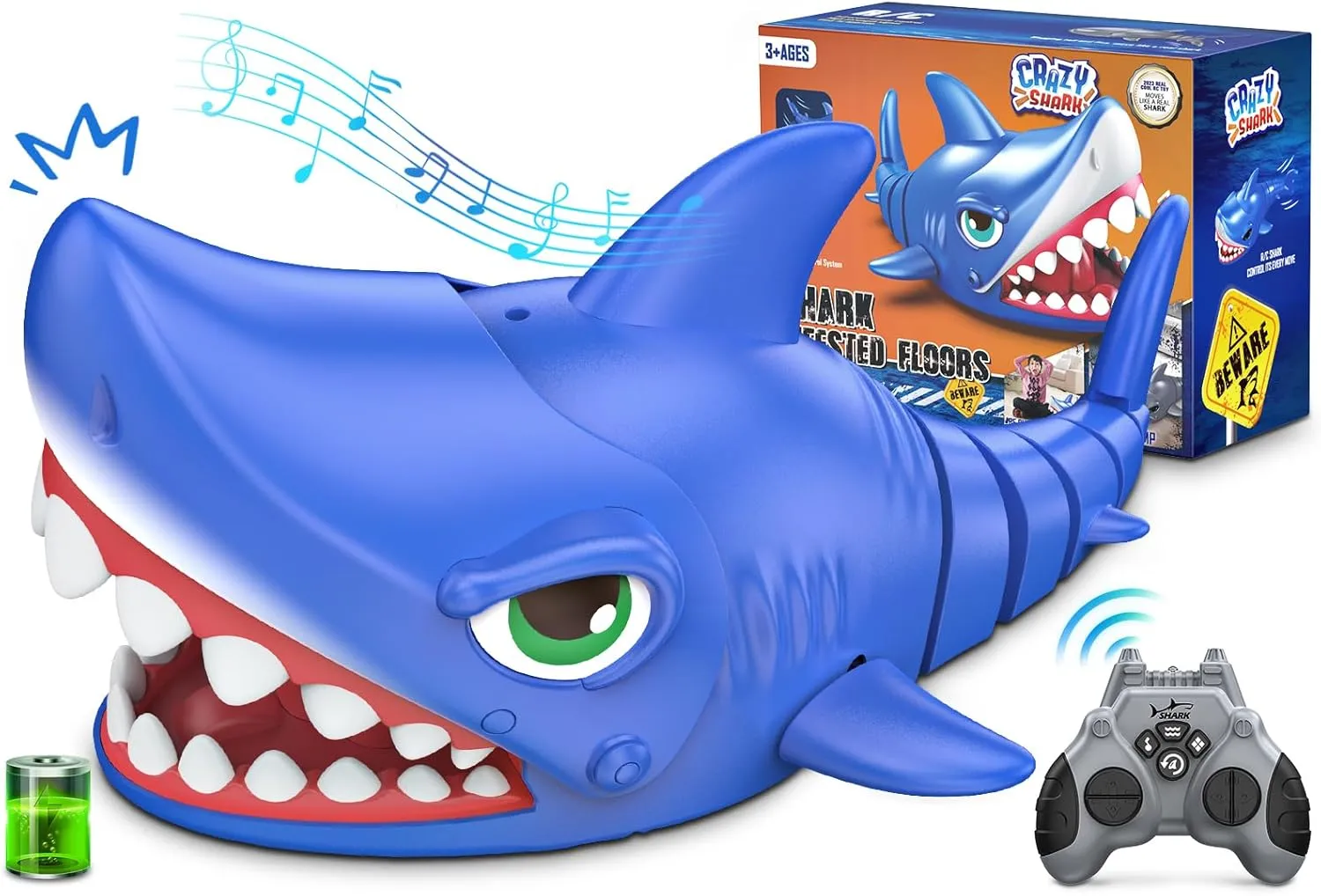 Remote Control Shark Toy for Kids 3  - Rechargeable RC Shark Robot with Realistic Biting Action, Interactive Gifts for Boys Ages 3-12, Stocking Stuffers, Birthday Gifts