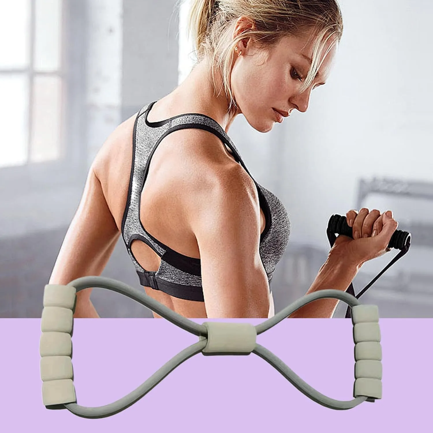 Resistance Bands with Handles, Arm Figure 8 Resistance Band, Muscle Training Elastic Resistance Bands for Yoga Sports Exercise, Pilates Workout Elastic Exercise Bands(3pcs)