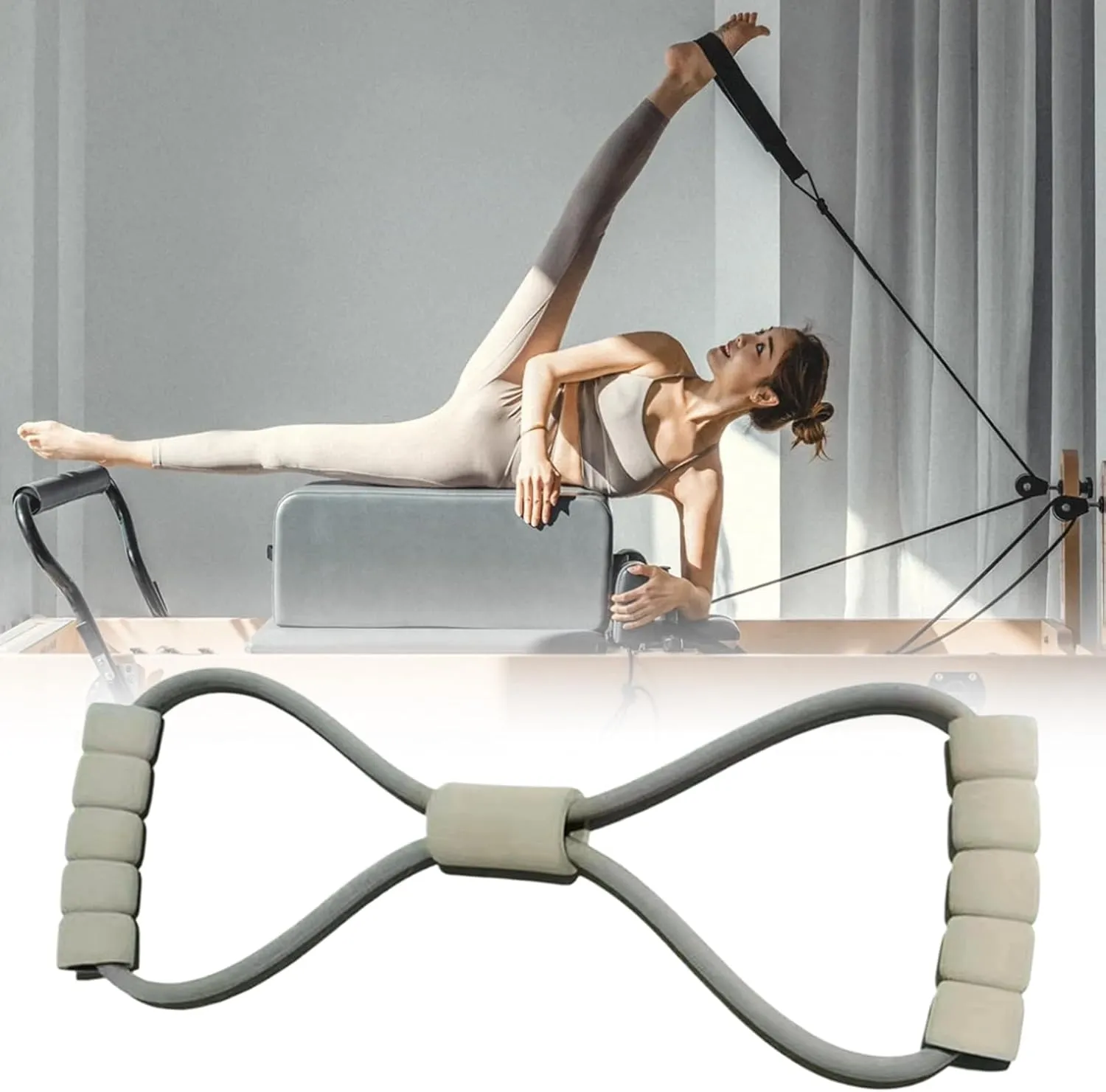 Resistance Bands with Handles, Arm Figure 8 Resistance Band, Muscle Training Elastic Resistance Bands for Yoga Sports Exercise, Pilates Workout Elastic Exercise Bands(3pcs)