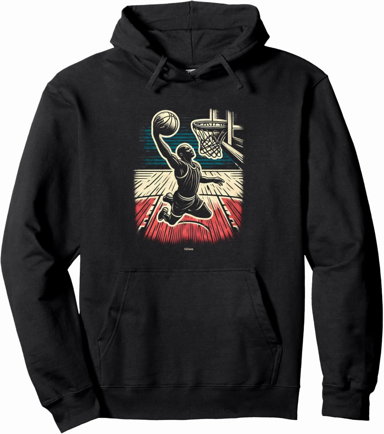 RETRO VINTAGE SLAM DUNK IN THE GYM BASKETBALL LOGO Pullover Hoodie