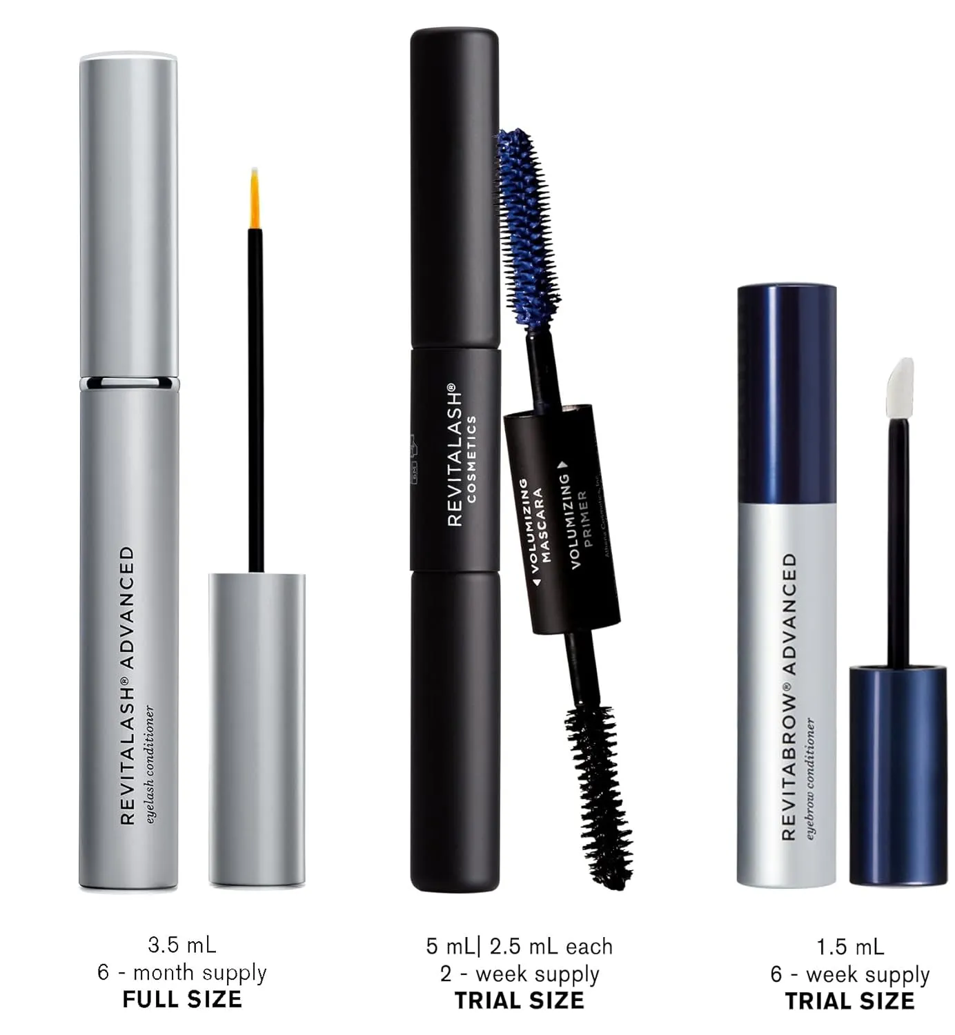 RevitaLash Cosmetics, RevitaLash Favorites Collection/RevitaLash Advanced, RevitaBrow Advanced, Mini Double-Ended Volume Set & Signature Cosmetic Bag