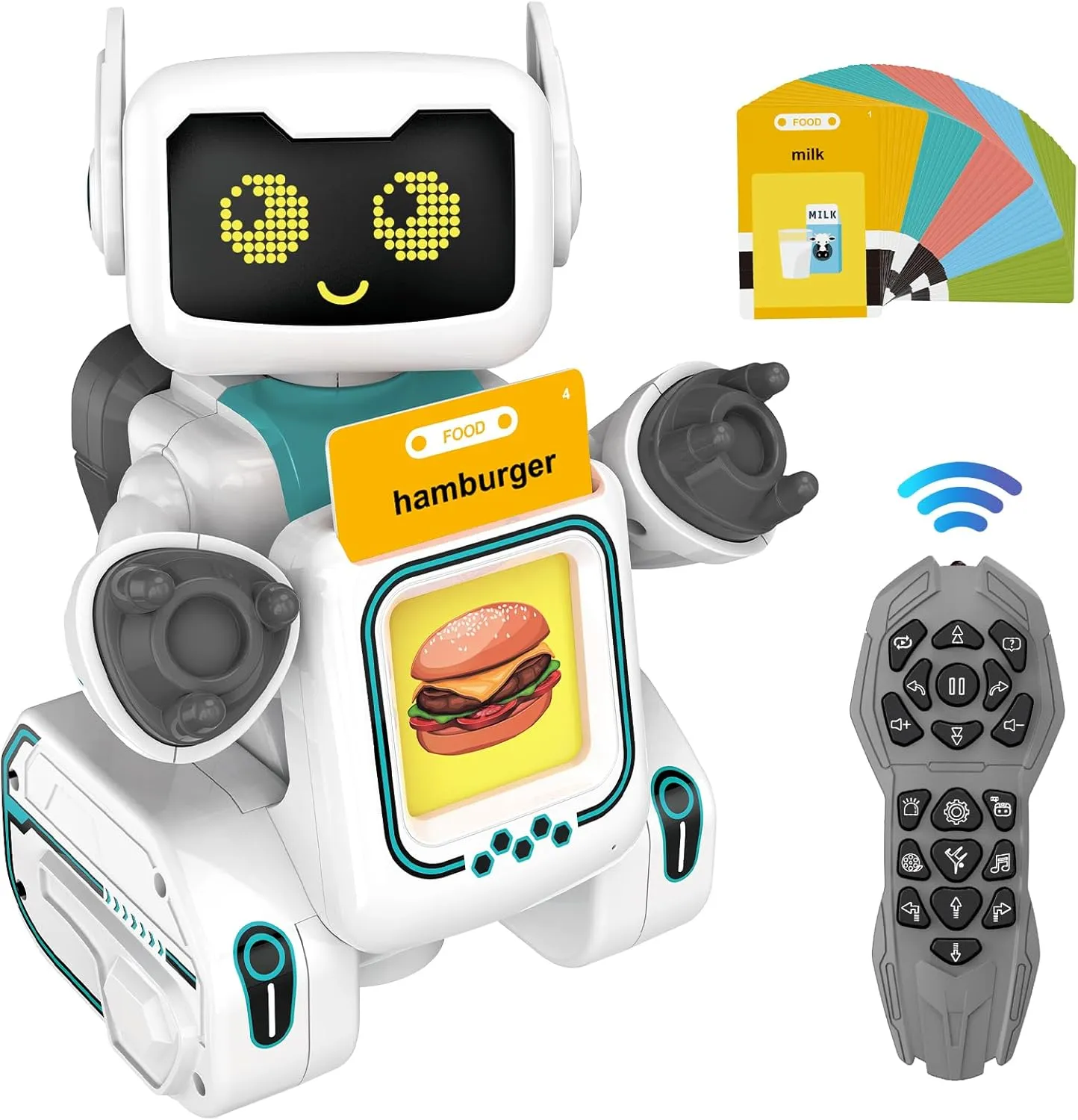 Robot Toys for Kids 5-7, Interactive Remote Control Robot Toys with Talking Flash Cards, Walks, Sings Dances, Sight Words Flash Cards Kindergarten Robot Toy Perfect Learning Gift for Boys, Girls