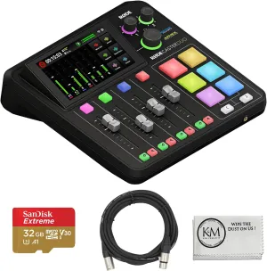 RODECaster Duo Integrated Audio Production Studio with 20' XLR Cable and 32GB Micro-SD Card (3 Items)