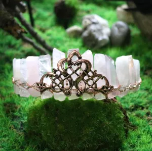 Rose Quartz Crown Quartz Queen Headband Hair Accessories Accessories Jewelry Headdress Wedding Party Gift (Color : Light Yellow Gold Color)