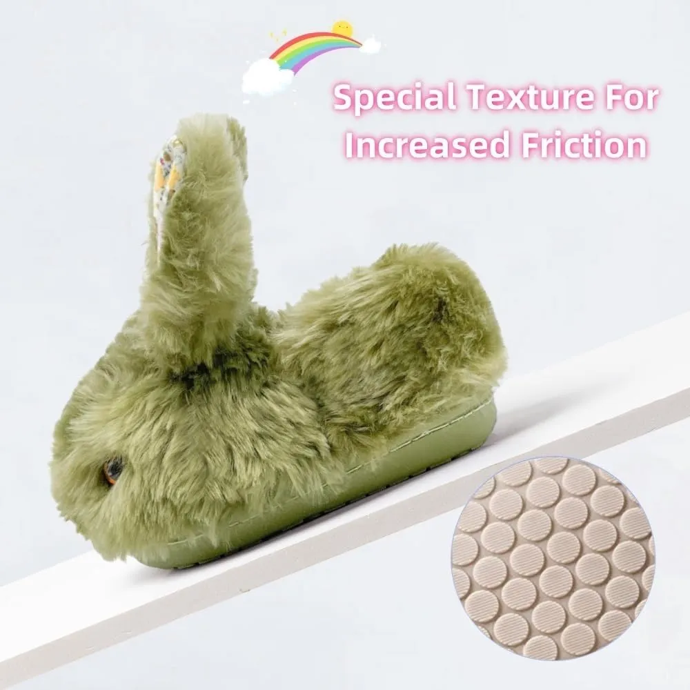 rosyclo Toddler Slippers Boy and Girl Bunny Slippers Plush Cute Non-Slip Warm Winter Shoes, Suitable for indoor and outdoor Kids Slippers