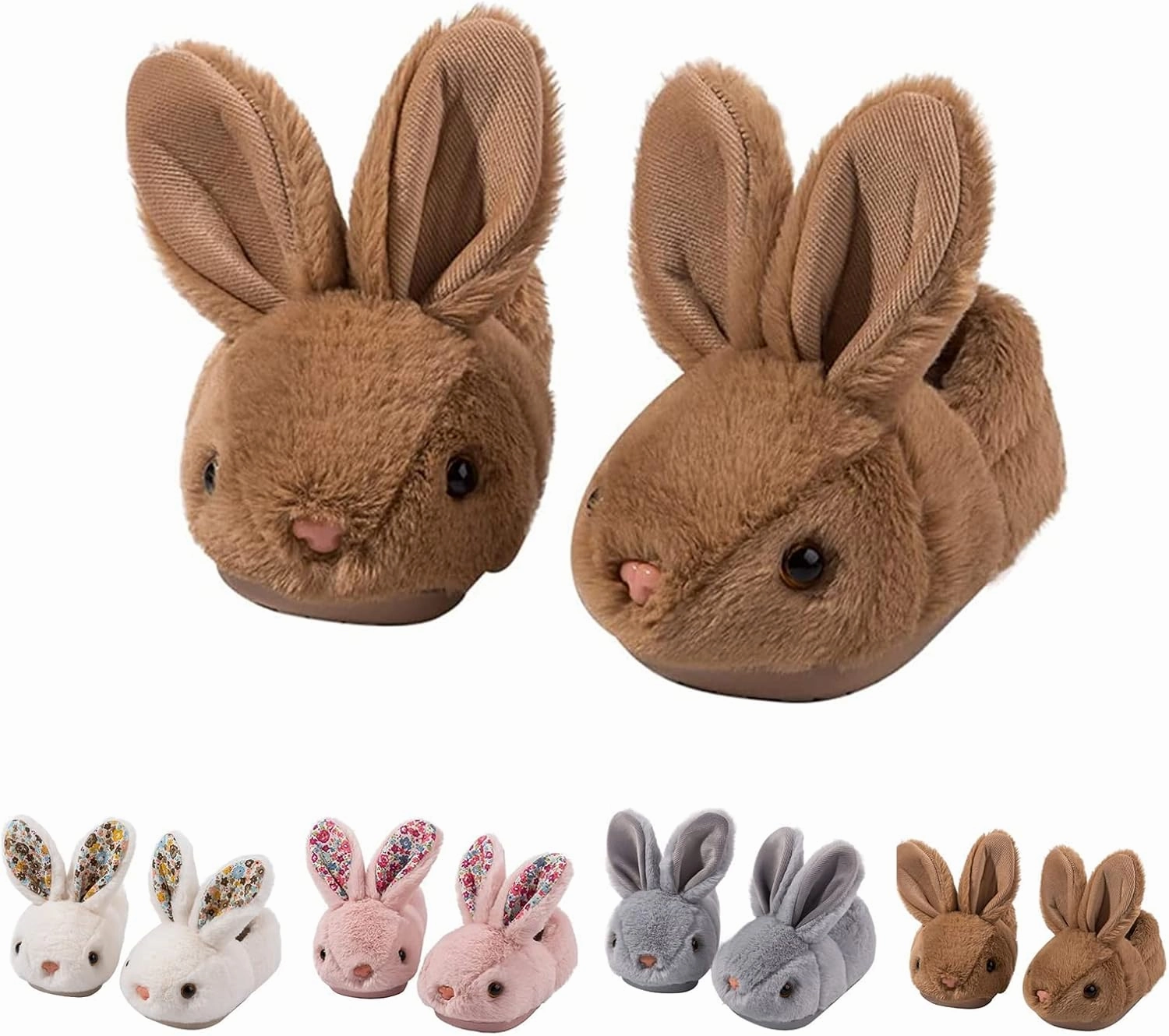 rosyclo Toddler Slippers Boy and Girl Bunny Slippers Plush Cute Non-Slip Warm Winter Shoes, Suitable for indoor and outdoor Kids Slippers