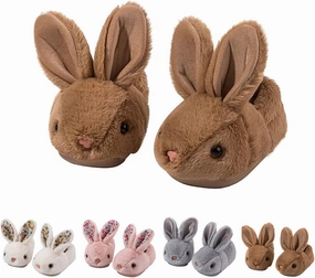 rosyclo Toddler Slippers Boy and Girl Bunny Slippers Plush Cute Non-Slip Warm Winter Shoes, Suitable for indoor and outdoor Kids Slippers
