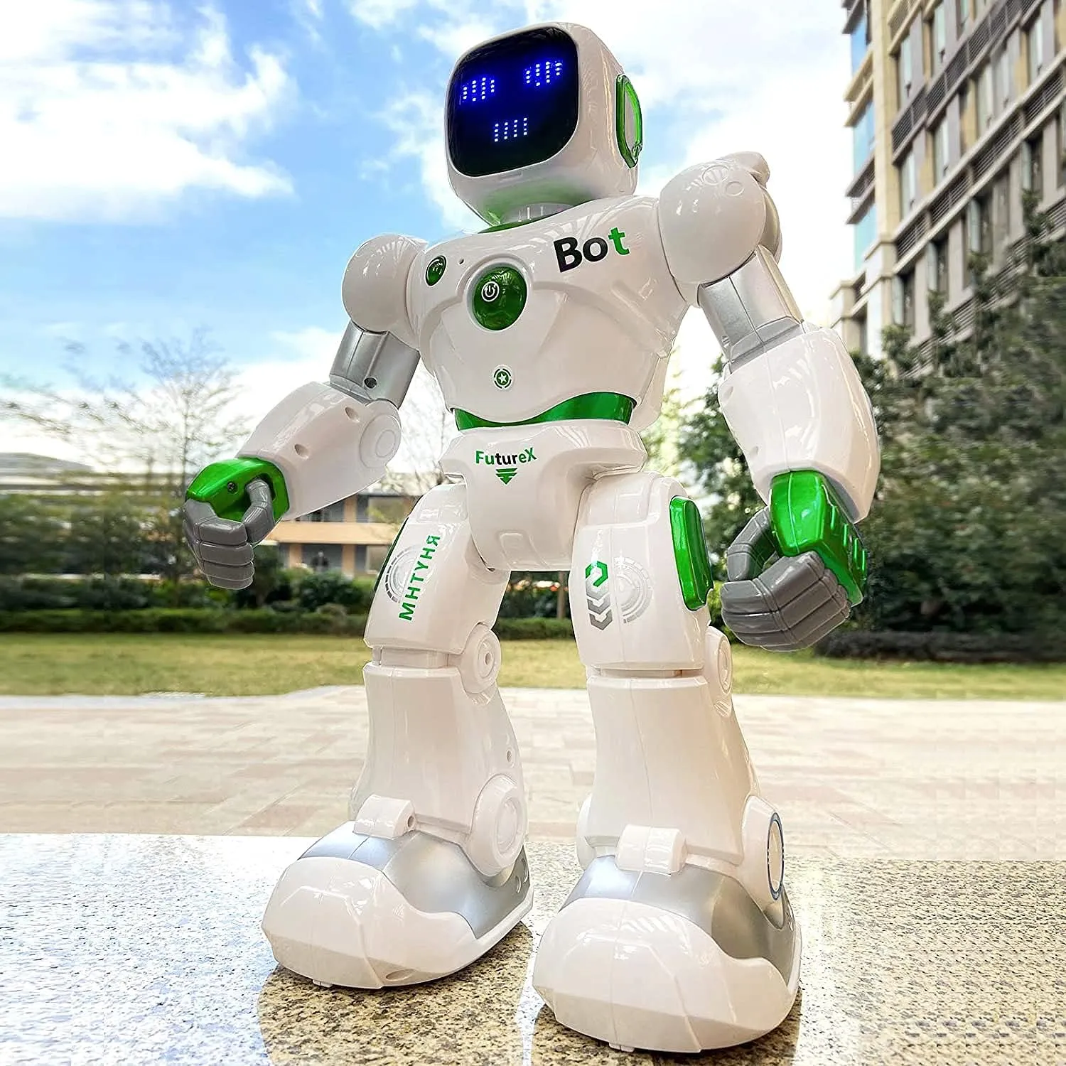 Ruko 1088 Large Robot Toys for Kids, Voice and App Control, Smart Remote Control Carle Robots, Programmable Interactive Music Girls Boys Toys, Gifts for Kids 4 5 6 7 8 9 Year Old, Green