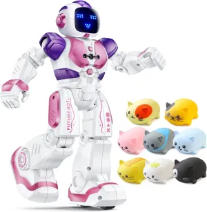 Ruko 1701 Musical Cats Piano Keyboards and 6088 Programmable Robot(Pink) with APP Control