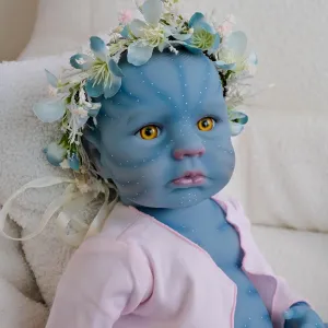 RXDOLL 20 Inch Avatar Reborn Baby Dolls Silicone Full Body That Look Real Vinyl Realistic Baby Doll Painted Hair Girl Doll Toy for Kids Gifts Ages 3 