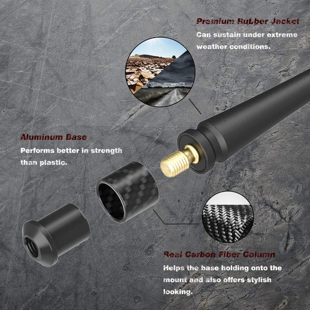 RYDONAIR Short Antenna Compatible with Jeep Wrangler 2007  & Jeep Gladiator 2020 , Internal Copper Coil for Enhanced Reception, Car Wash Proof, 7 inches Rubber Antenna Replacement