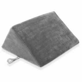 Saloniture Triangle Wedge Massage Table Bolster Pillow, Extra Large - 19 x 12 x 20 x 15.5 Inch - Gray Velour