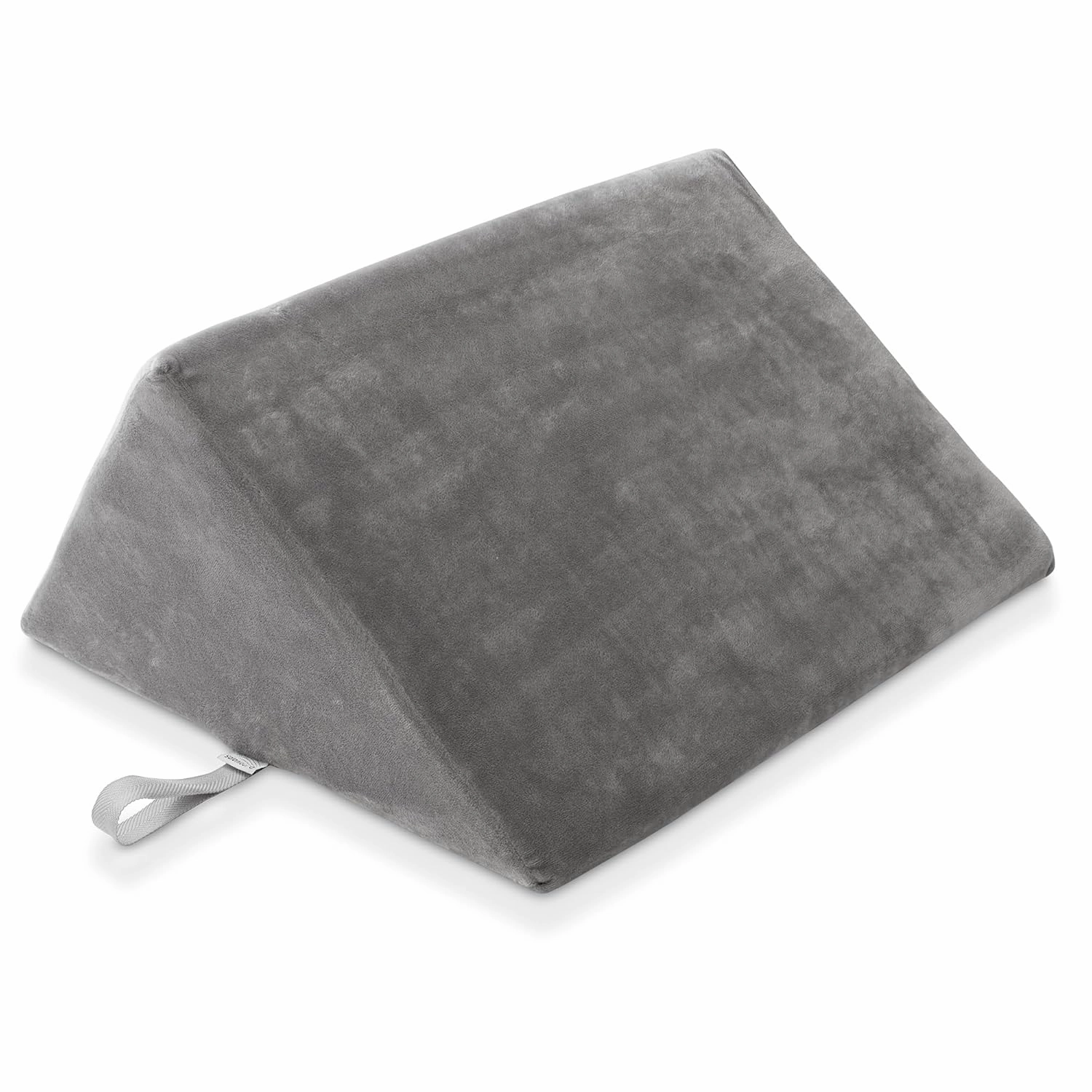Saloniture Triangle Wedge Massage Table Bolster Pillow, Extra Large - 19 x 12 x 20 x 15.5 Inch - Gray Velour