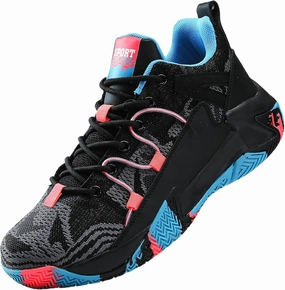 SANEARDE Mens Basketball Shoes High Top Breathable Non Slip Outdoor Sneakers Cushioning Workout Shoes for Fitness