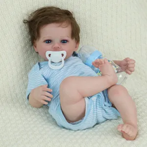 SCOM Reborn Baby Dolls Boy Meadow- 18 Inch Realistic Newborn Soft Weighted Body Adorable Poseable Real Life Doll with Accessories for 3  Year Old Gifts, Pretend Play, Collection