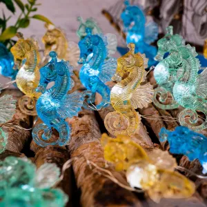 Seahorse String Lights Decorative Lights Ocean Fairy Lights Battery Operated String Lights Waterproof Beach Decoration for Bedroom Nautical Sea life 30LED 10ft Summer Christmas Window Room Decor