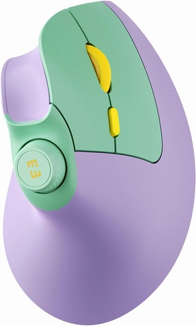 seenda Ergonomic Mouse Rechargeable, USB Dual Bluetooth, MOU-302 Vertical Wireless Mouse with Volume Knob, Quiet Clicks, Multi-Device Cordless Mice Compatible for Windows, PC, Laptop, Mac OS, Purple