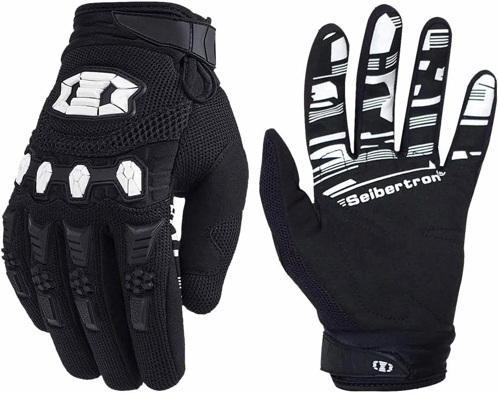 Seibertron Unisex BMX MX ATV MTB Racing Mountain Bike Bicycle Cycling Off-Road/Dirt Bike Gloves Road Racing Motorcycle Motocross Sports Gloves Touch Recognition Full Finger Glove