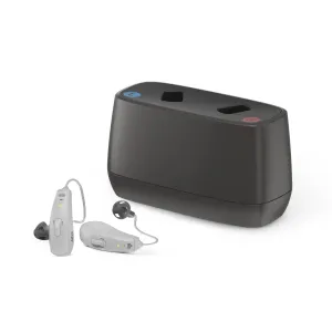 Select 50R OTC Hearing Aids, Audiology Team Care Included, Bluetooth Streaming for Calls, Music, Media for iOS & Android, Nearly Invisible & Comfortable, Noise Reduction - Grey