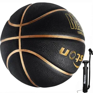 Senston 29.5'' Basketball Outdoor Indoor Rubber Basketball Ball Official Size 7 Basket Ball with Pump