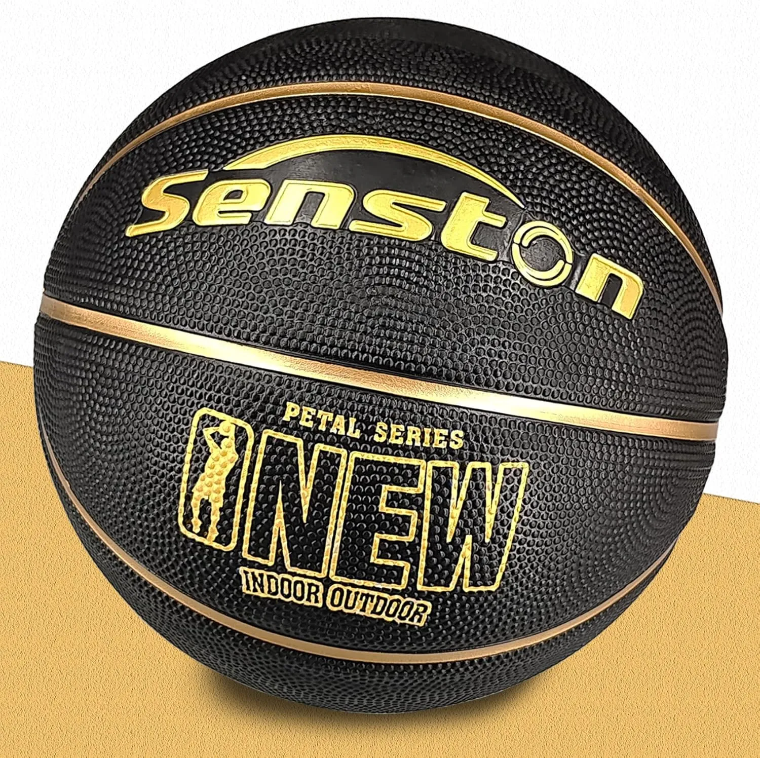 Senston 29.5'' Basketball Outdoor Indoor Rubber Basketball Ball Official Size 7 Street Basket Ball with Pump