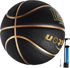Senston 29.5'' Basketball Outdoor Indoor Rubber Basketball Ball Official Size 7 Street Basket Ball with Pump