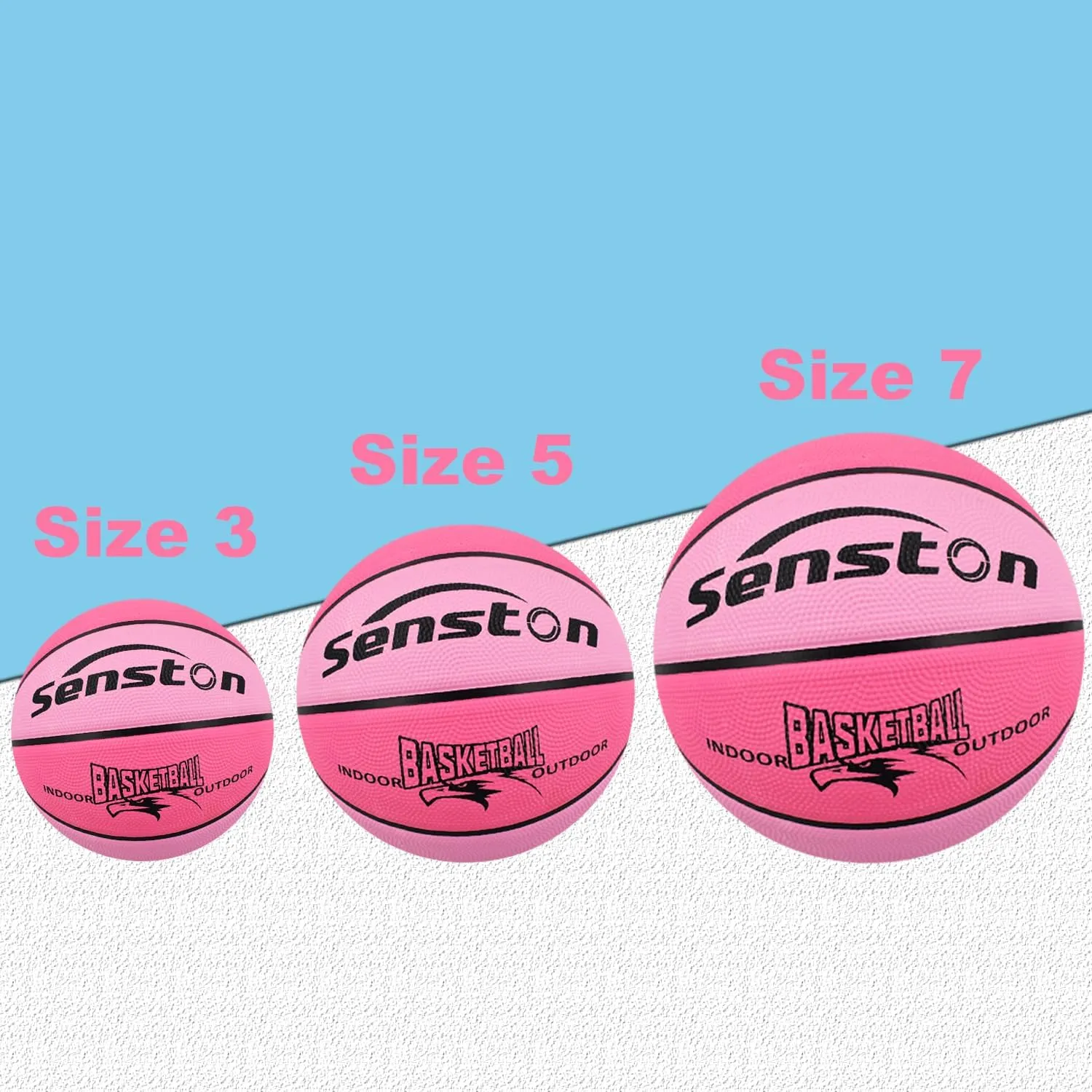 Senston Kids Basketball Balls Size 3/5/7 Basketballs Indoor Outdoor 27.5/29.5 inch Basketball Gifts for Kids/Girls/Boys