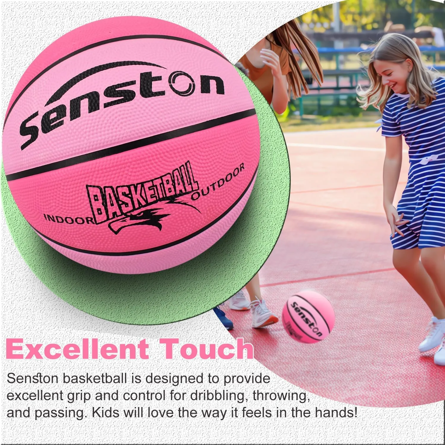 Senston Kids Basketball Balls Size 3/5/7 Basketballs Indoor Outdoor 27.5/29.5 inch Basketball Gifts for Kids/Girls/Boys