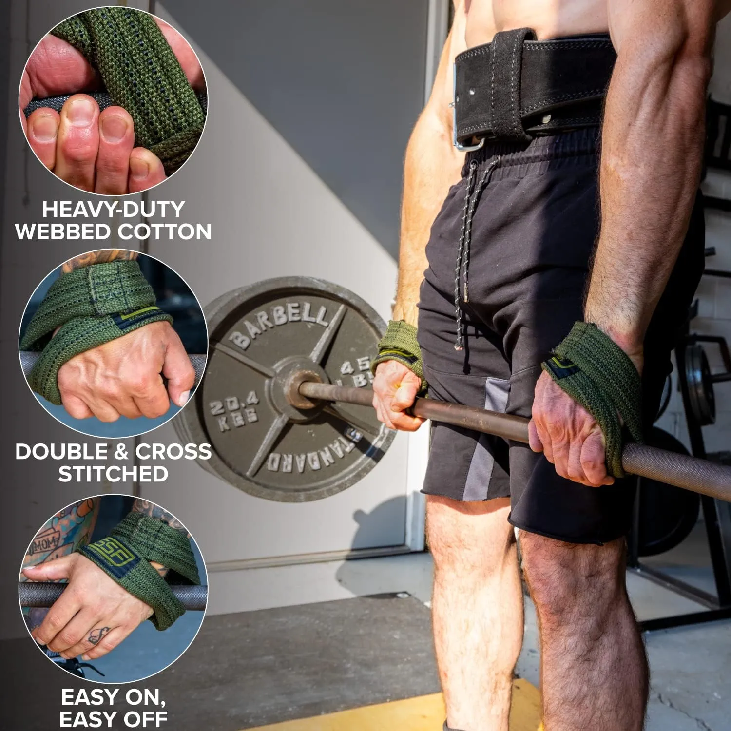 SERIOUS STEEL FITNESS Red Figure 8 Lifting Straps | Deadlift & Strongman Axle Straps - 3 Sizes